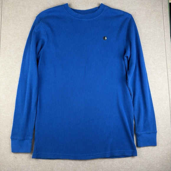Southpole Thermal Shirt Men L Blue Long Sleeve Waffle Knit Pullover Streetwear - Picture 1 of 10